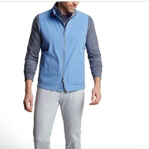 NWT Peter Millar Men's Brook Blue Contour Vest Wind & Water Resist Small